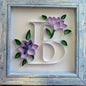 Small 6" x 6" framed floral initial
