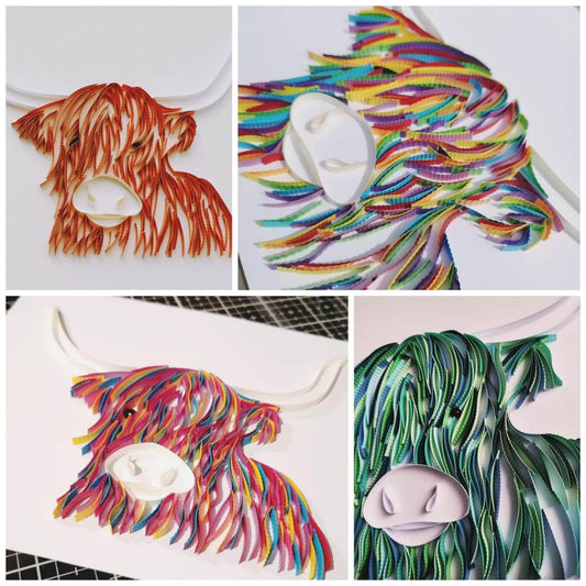 Charming Highland Cow Paper Quilling Art