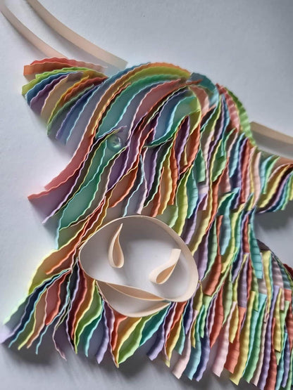 Charming Highland Cow Paper Quilling Art