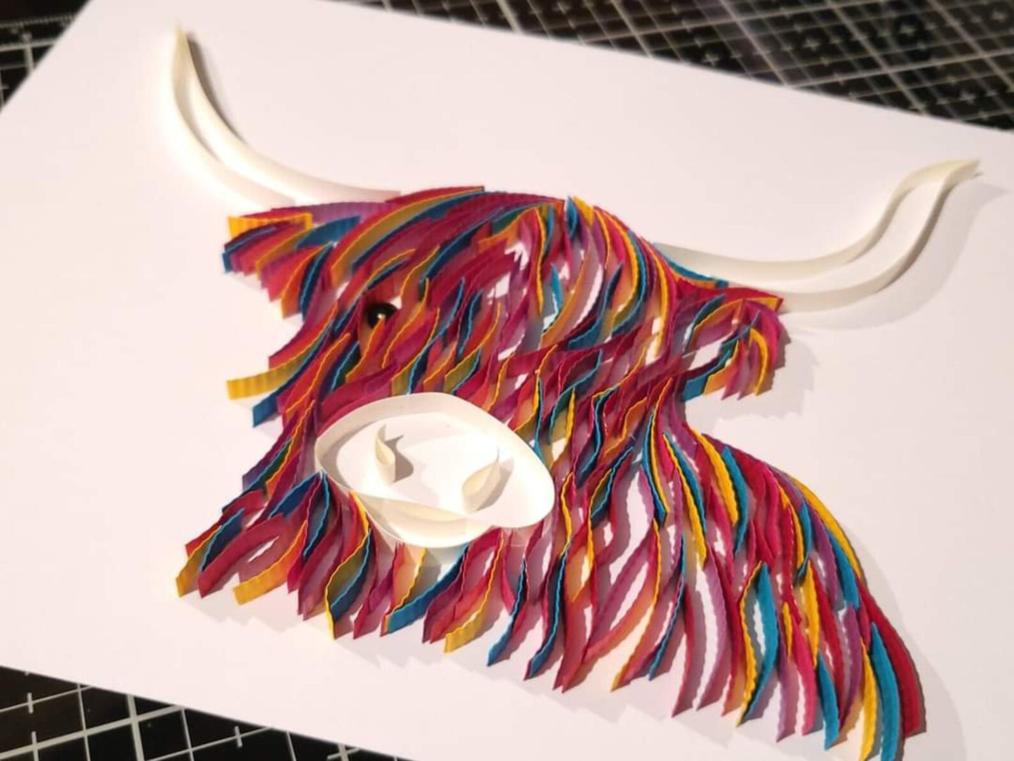 Charming Highland Cow Paper Quilling Art